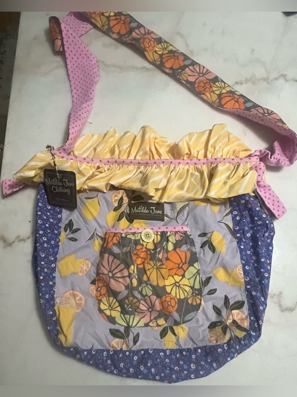 Matilda Jane Adventure Begins Lemon Zest Joey Bag Tote Overnight Bag NWT